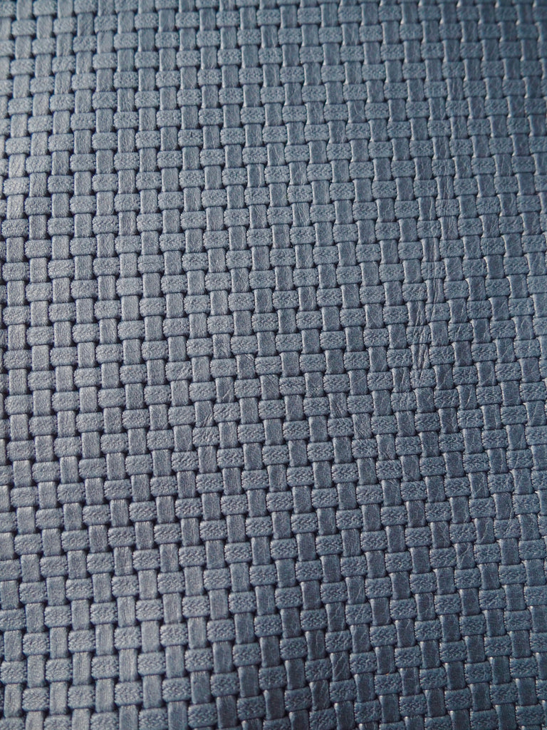 Embossed Navy Basketweave Cow Hide Leather