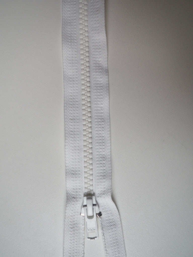 YKK White Chunky Plastic Teeth Zips 22cm