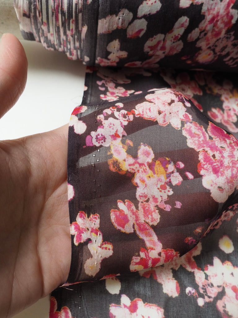 Ultra Cherry Blossom Silk Chiffon