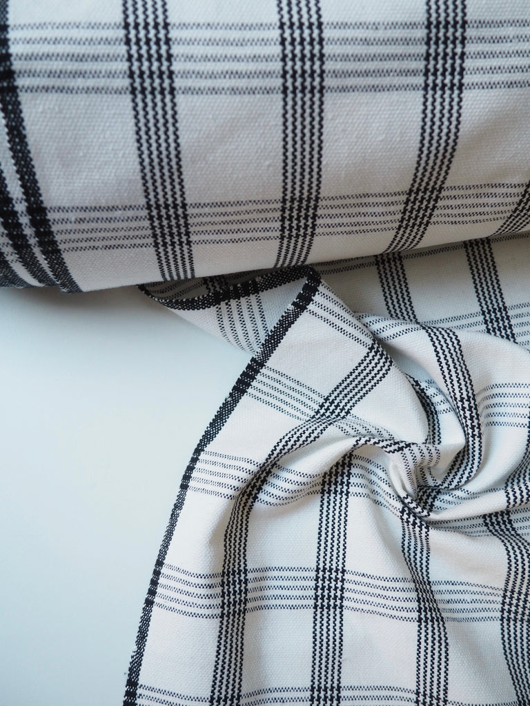 Black + White Check Handloom Cotton