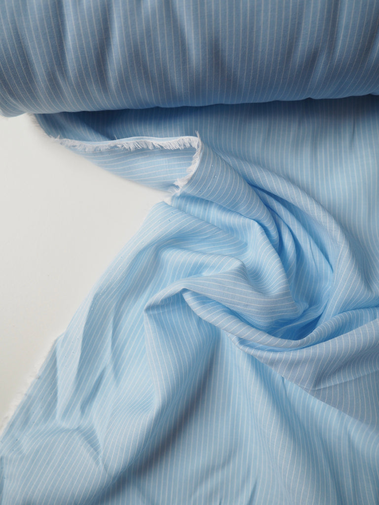 Baby Blue Stripe Cotton Voile