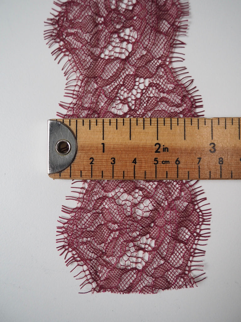 Hera Plum Lace Trim 75mm