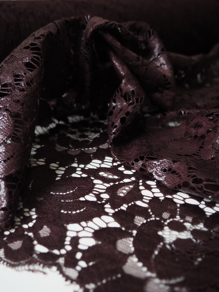 Mahogany Gloss Floral Lace