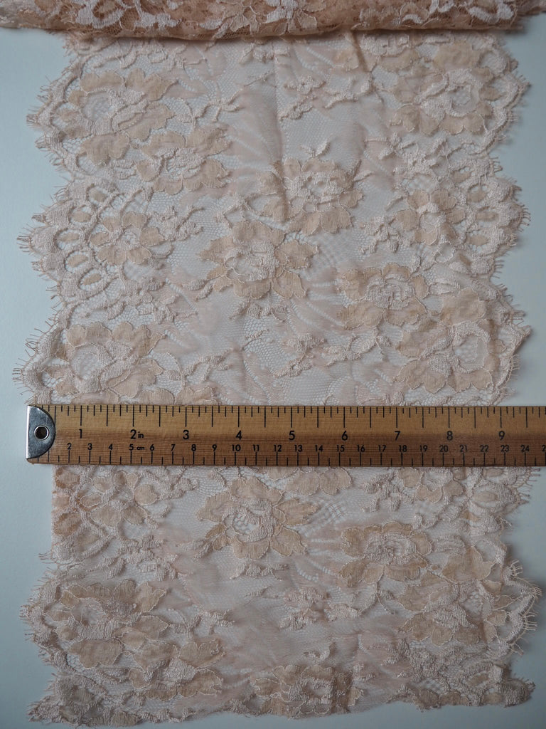 Athena Peach Extra Wide Lace Trim 25cm