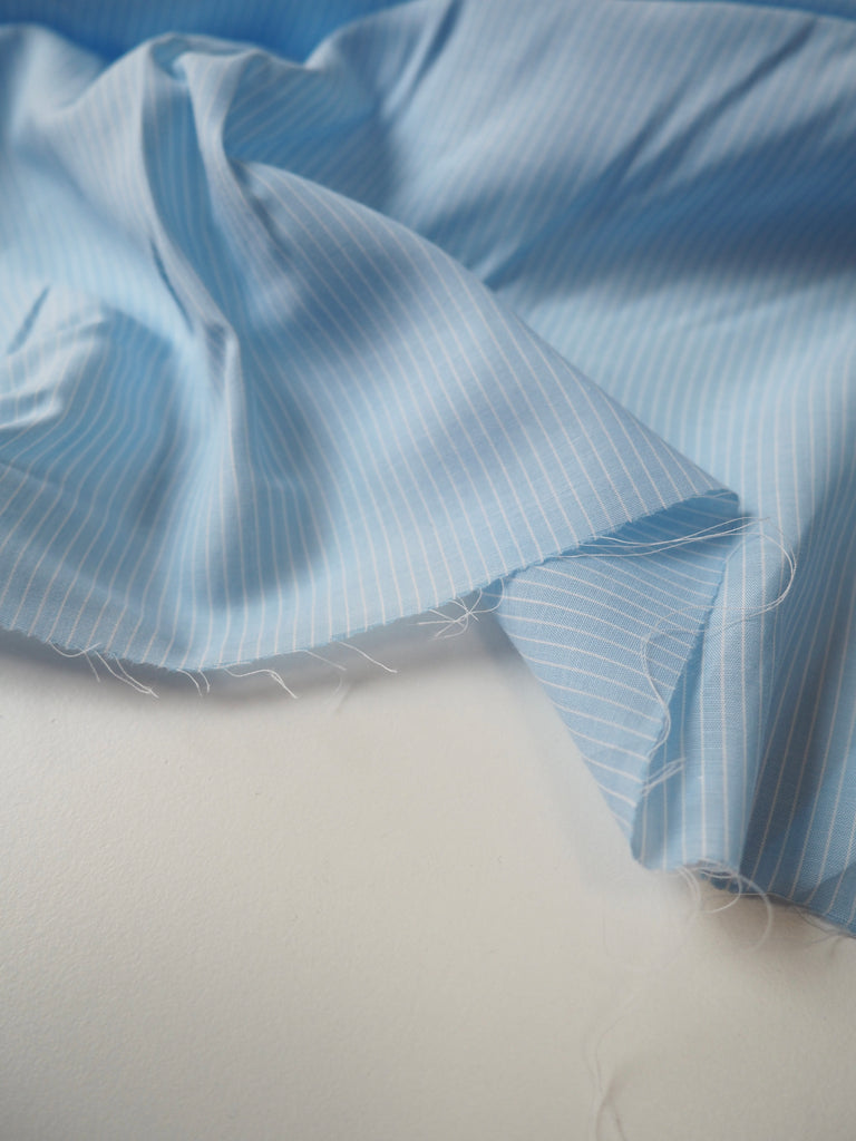 Baby Blue Stripe Cotton Voile